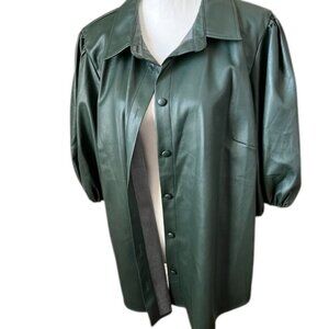 ELOQUII SZ 20 Puff Sleeve Button Down Blouse Loose Fit or Belted
